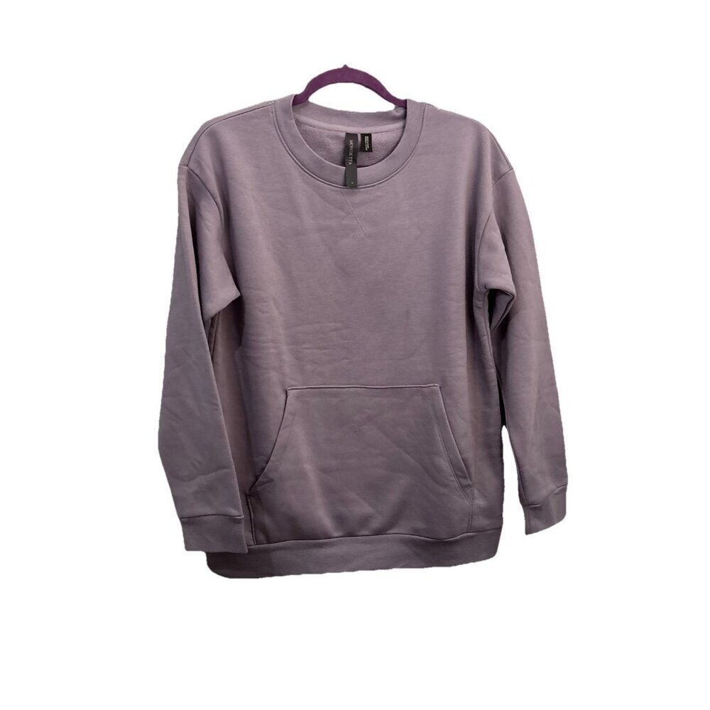 Mondetta Women MediumEveryday Soft Crew Neck Sweatshirt purple kangaroo pocket